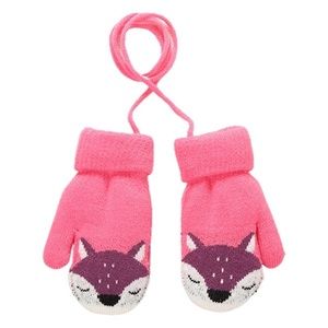 Fleece Lined Gloves Kids Toddlers Knitted Glove